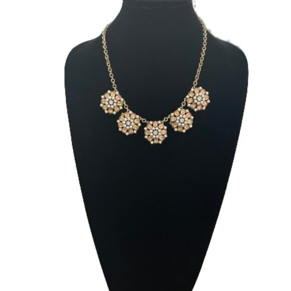 Slate & Willow Blush Crystal & Pearl Statement Necklace - NWOT - Picture 1 of 7